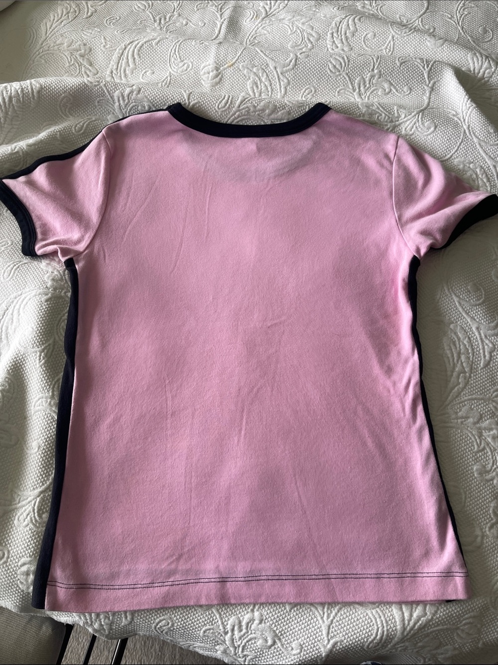 Pink Rhinestone Logo Ringer Tee for Kids - Picture 3 of 6